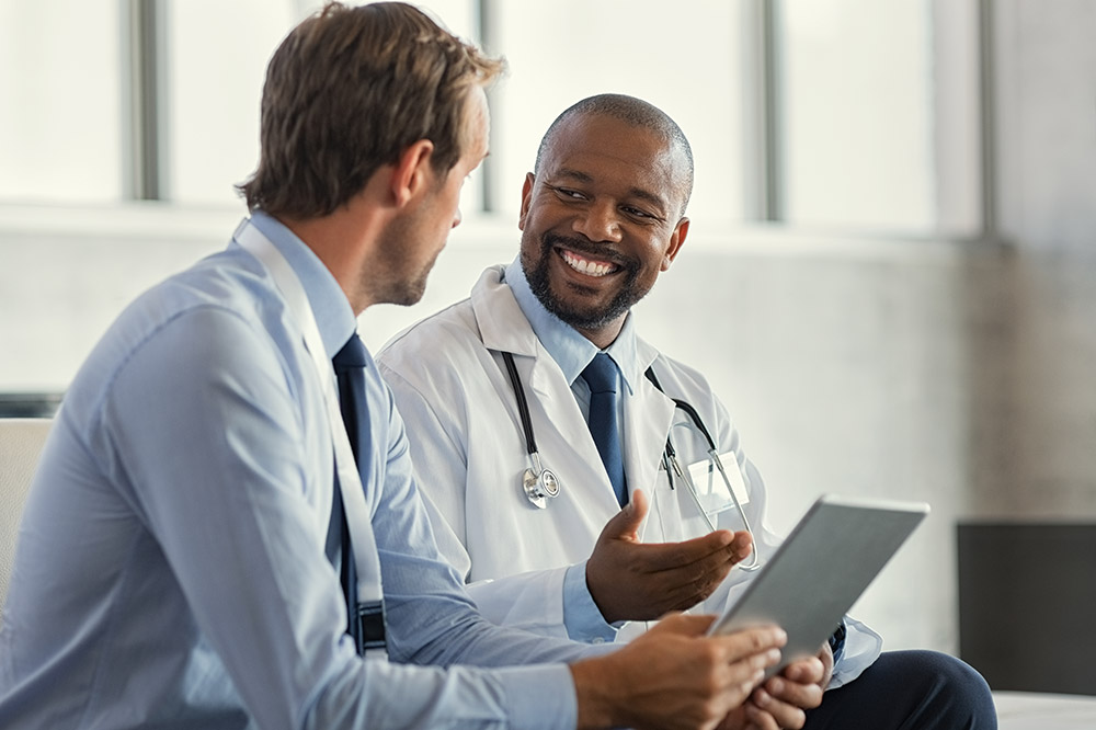 doctors talking while seated